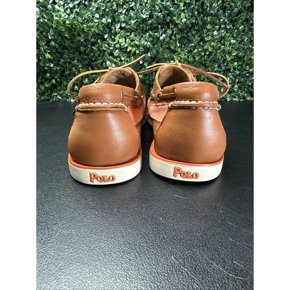 Polo Ralph Lauren Bienne boat shoes Men's Size 11.5 D Orange Brown